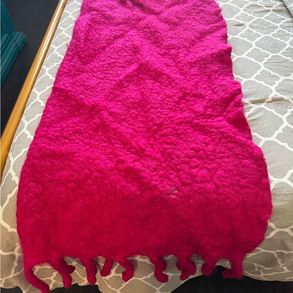 Jonathan Adler Fuchsia Mohair Throw